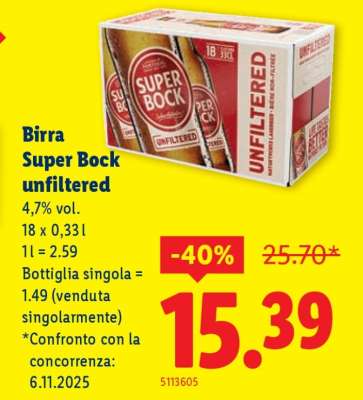Birra Super Bock unfiltered