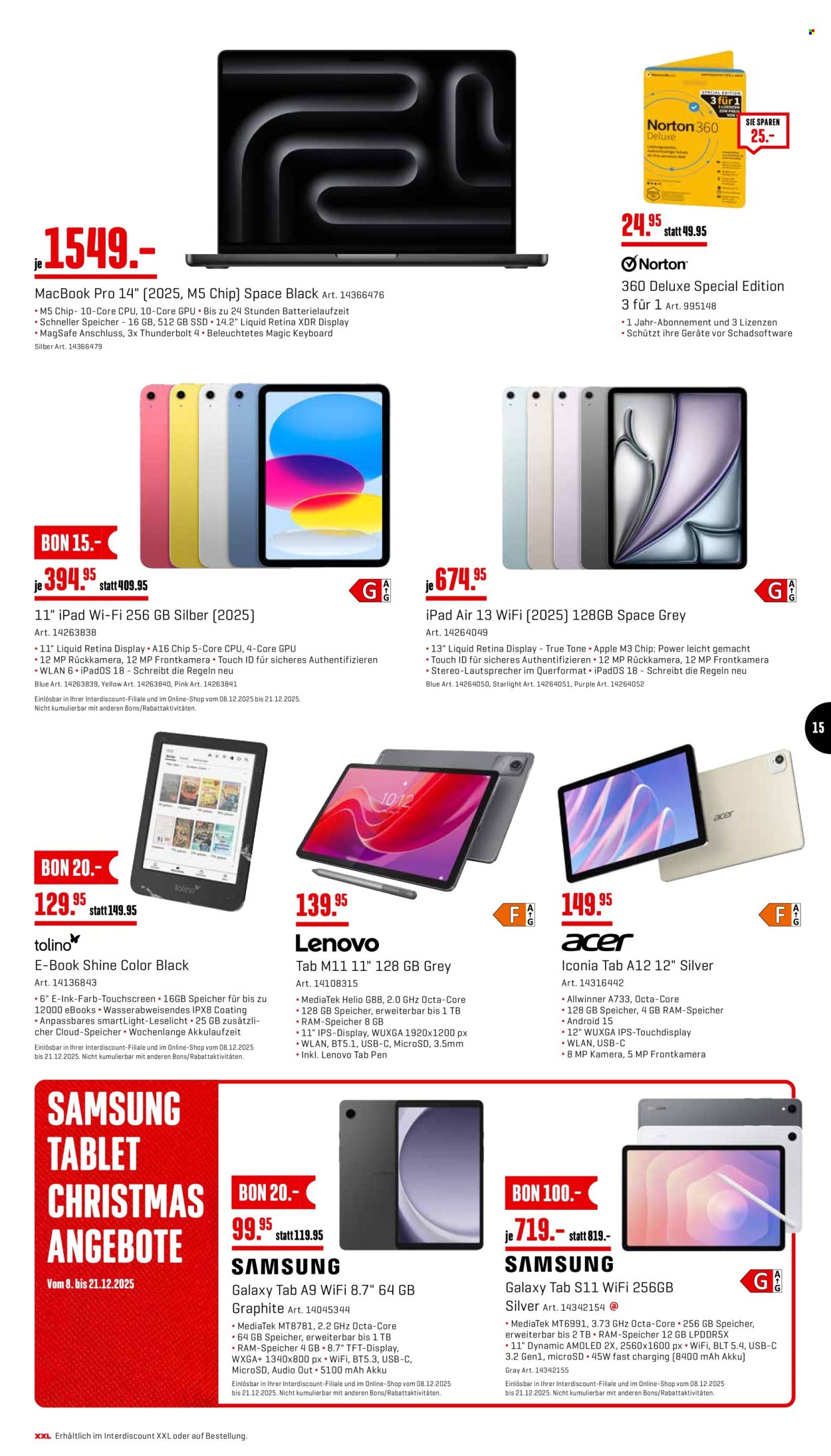 Volantino Interdiscount - 8.12.2025 - 21.12.2025. Pagina 15. Pagina 15