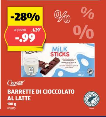 Choceur BARRETTE DI CIOCCOLATO AL LATTE