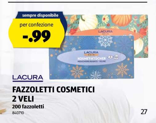 LACURA FAZZOLETTI COSMETICI 2 VELI