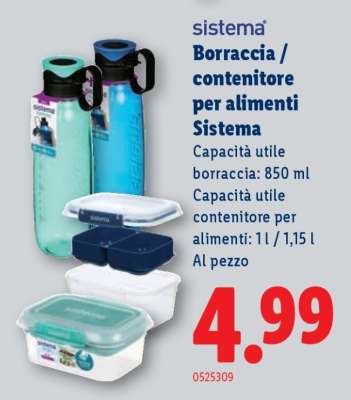 Sistema Borraccia / contenitore per alimenti