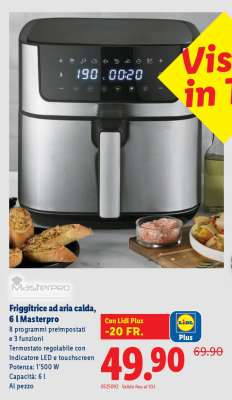 Friggitrice ad aria calda, 6 l Masterpro