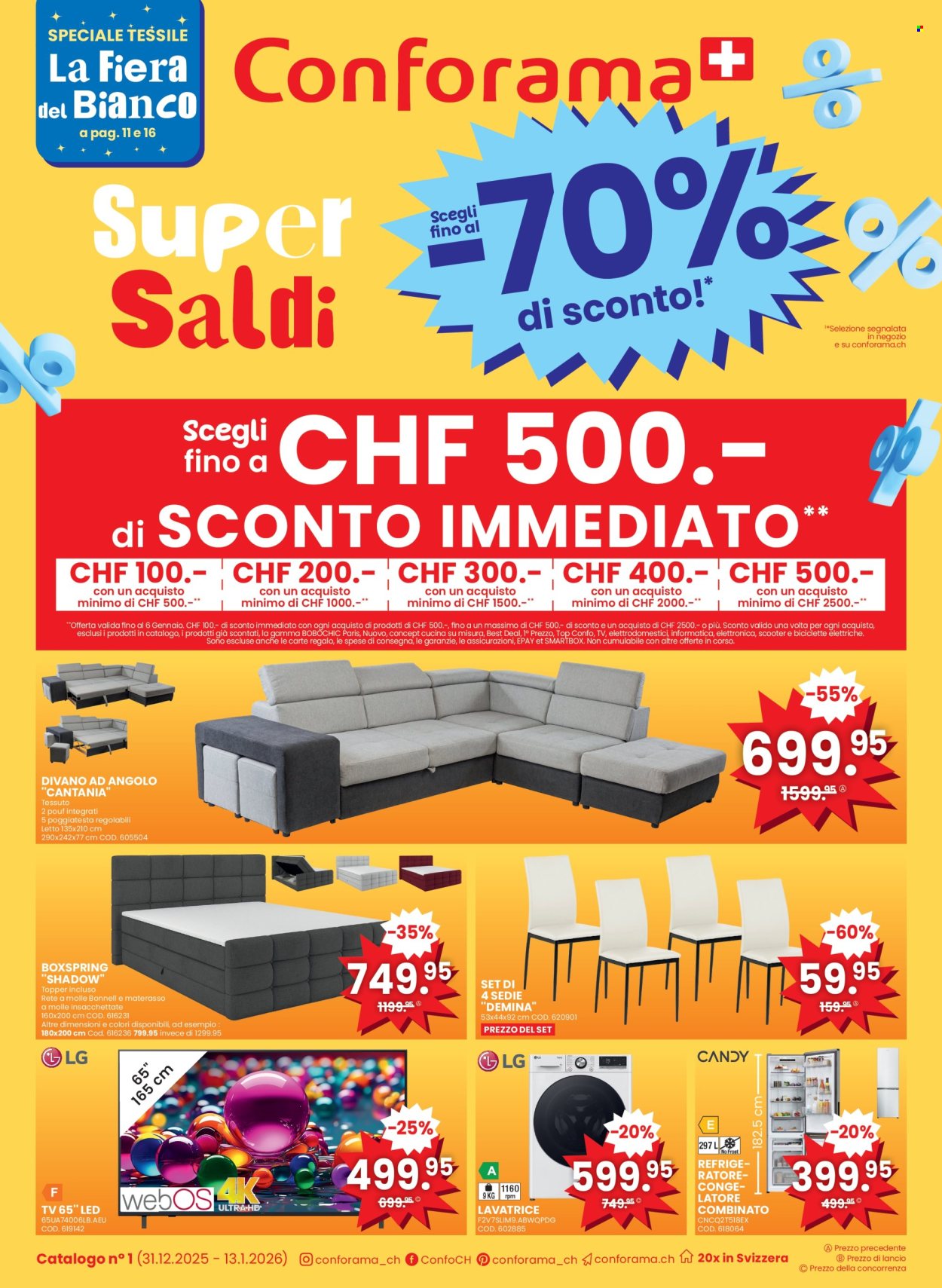Volantino Conforama - 31.12.2025 - 13.1.2026. Pagina 1. Pagina 1