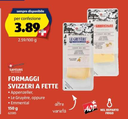 FORMAGGI SVIZZERI A FETTE
