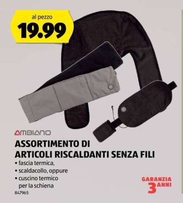 Assortimento di articoli riscaldanti senza fili