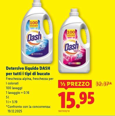 Detersivo liquido DASH per tutti i tipi di bucato