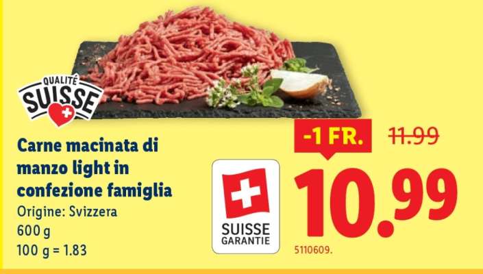 Carne macinata di manzo light in confezione famiglia