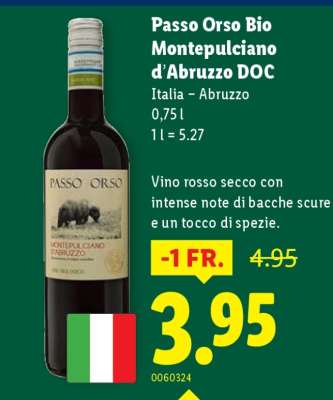 Passo Orso Bio Montepulciano d’Abruzzo DOC