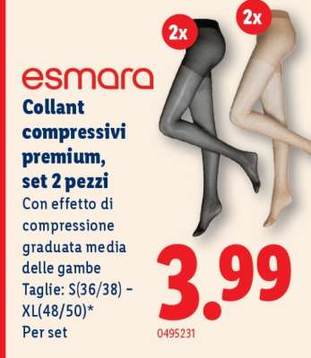 esmara Collant compressivi premium, set 2 pezzi