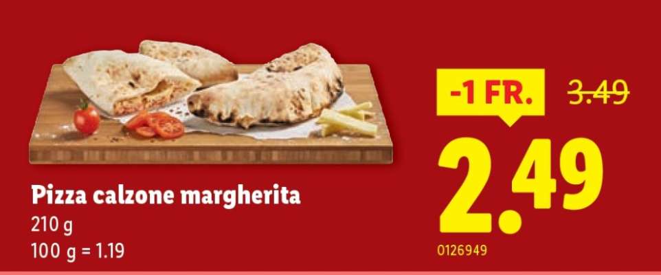 Pizza calzone margherita