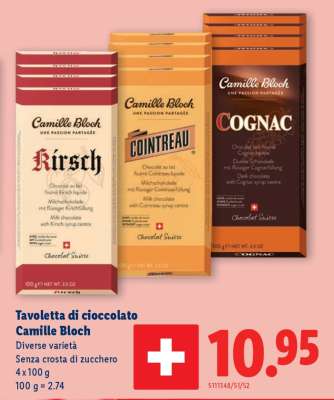 Tavoletta di cioccolato Camille Bloch