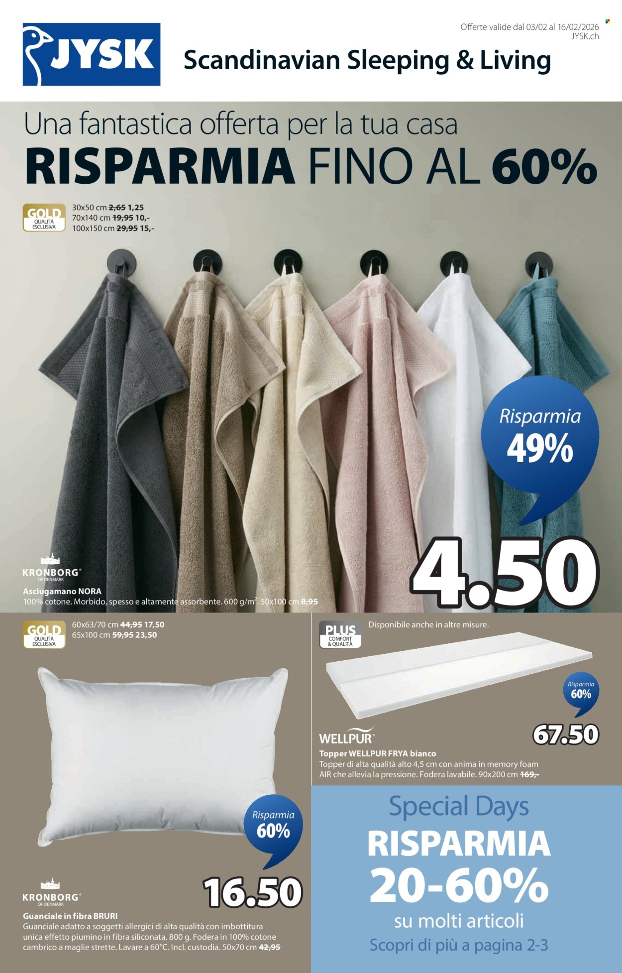 Volantino JYSK - 3.2.2026 - 16.2.2026. Pagina 1. Pagina 1