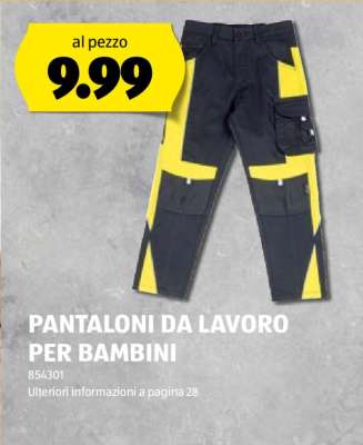 PANTALONI DA LAVORO PER BAMBINI