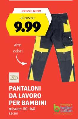 PANTALONI DA LAVORO PER BAMBINI