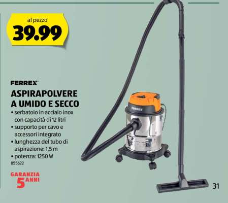 FERREX Aspirapolvere a umido e secco