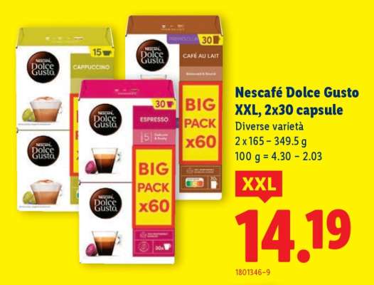 Nescafé Dolce Gusto XXL, 2x30 capsule