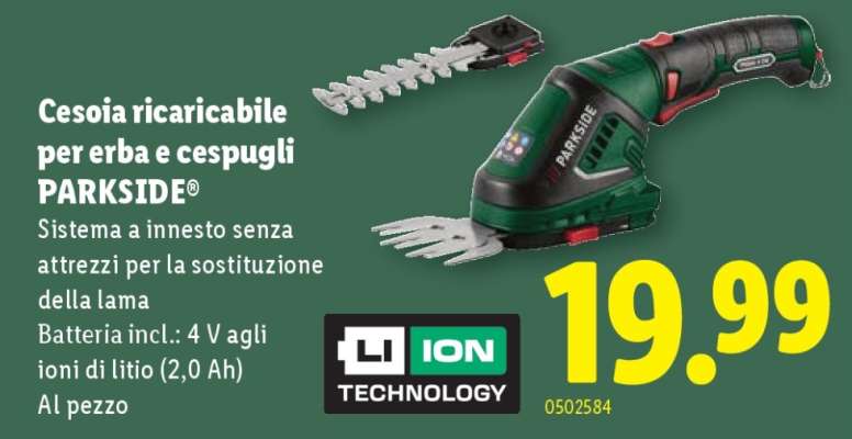 Cesoia ricaricabile per erba e cespugli PARKSIDE