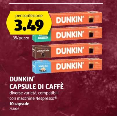 DUNKIN’ CAPSULE DI CAFFÈ