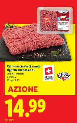 Carne macinata di manzo light in duopack XXL