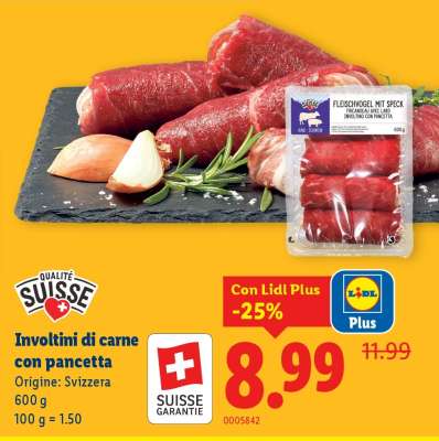 Involtini di carne con pancetta