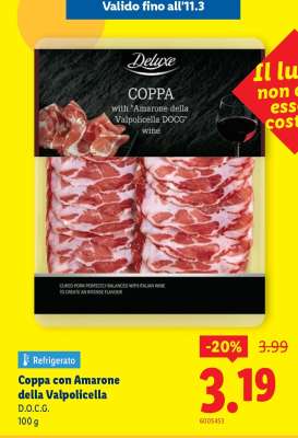 Coppa con Amarone della Valpolicella