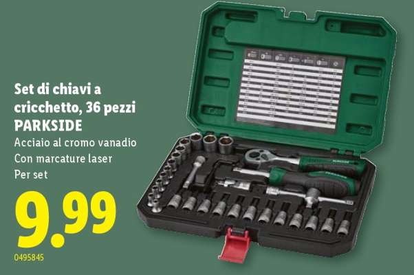 Set di chiavi a cricchetto, 36 pezzi PARKSIDE