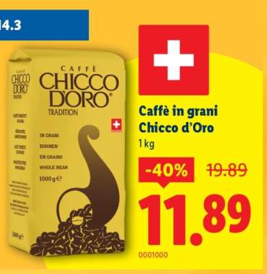 Caffè in grani Chicco d’Oro