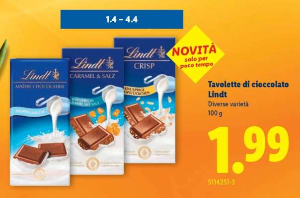 Tavolette di cioccolato Lindt