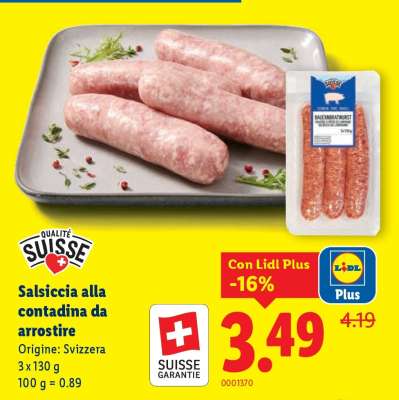 Salsiccia alla contadina da arrostire