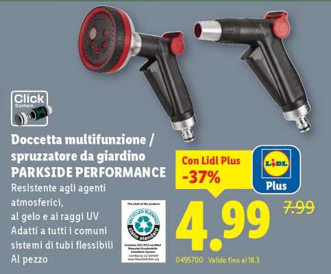 Doccetta multifunzione / spruzzatore da giardino PARKSIDE PERFORMANCE