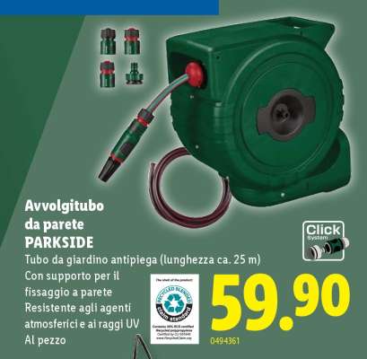 Avvolgitubo da parete PARKSIDE