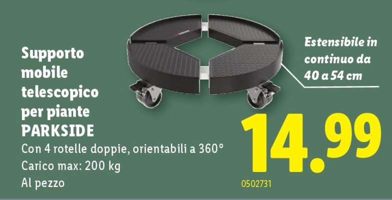 Supporto mobile telescopico per piante PARKSIDE