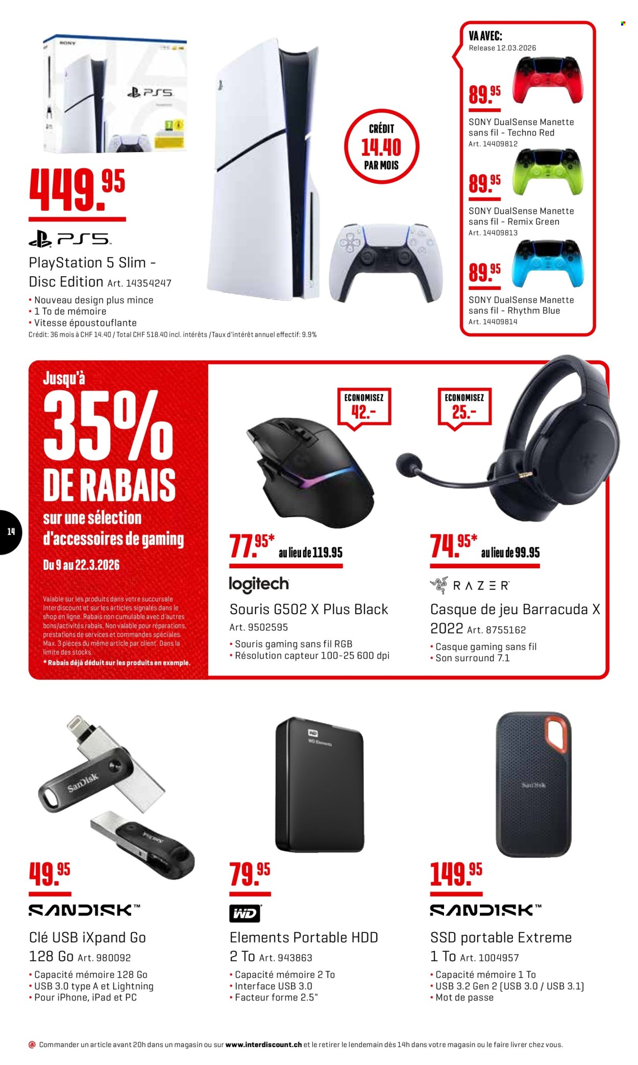 Volantino Interdiscount - 9.3.2026 - 22.3.2026. Pagina 14. Pagina 14