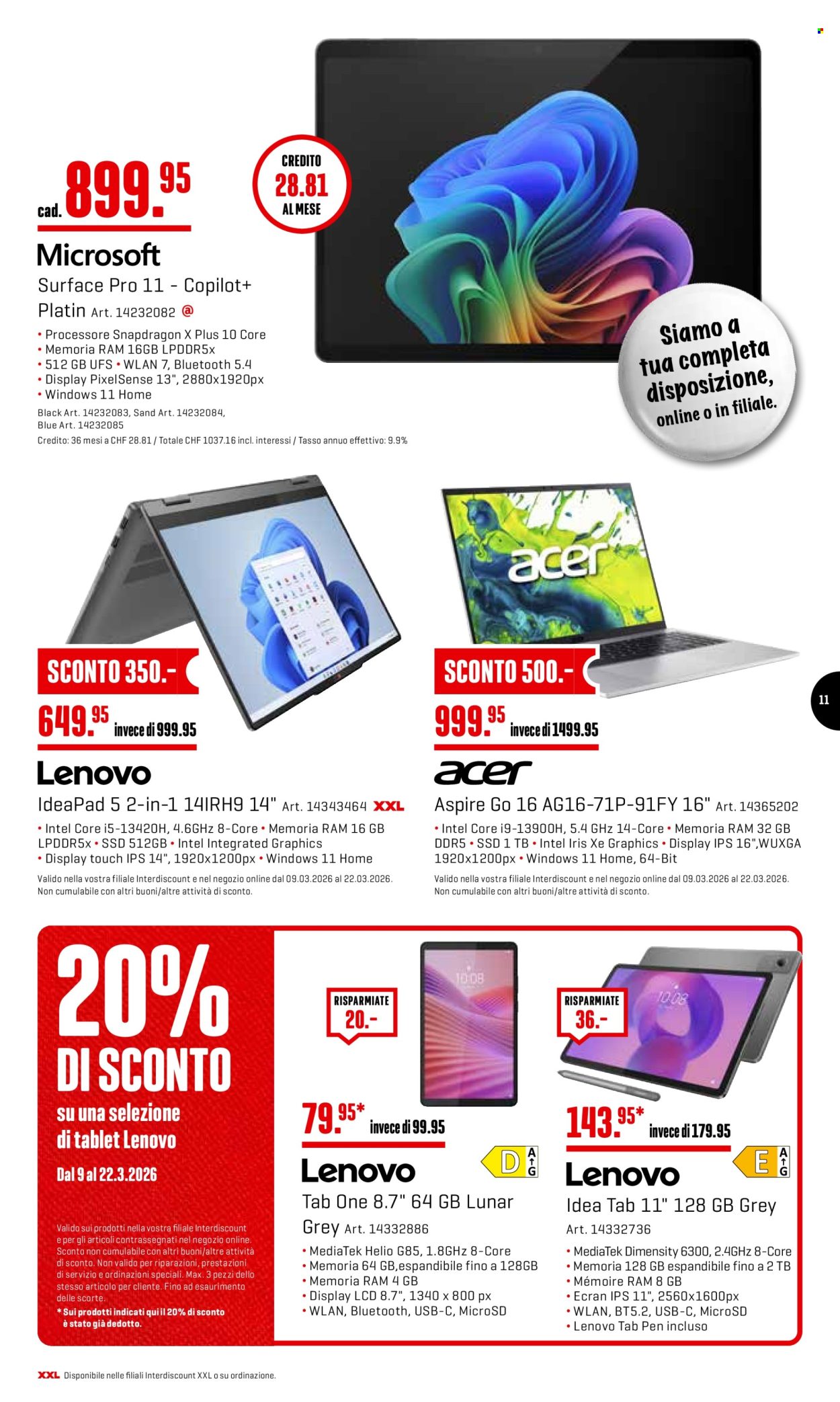 Volantino Interdiscount - 9.3.2026 - 22.3.2026. Pagina 11. Pagina 11