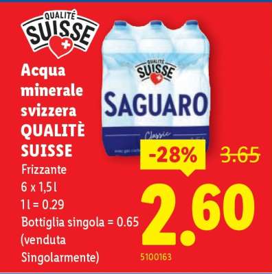Acqua minerale svizzera QUALITÈ SUISSE