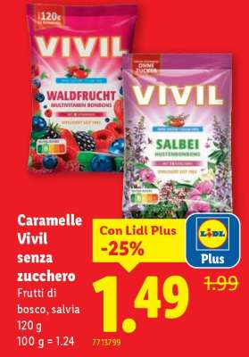 Caramelle Vivil senza zucchero