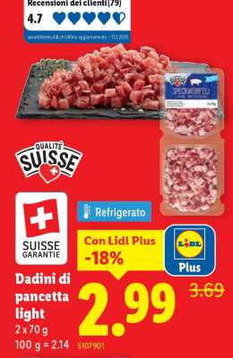 Dadini di pancetta light