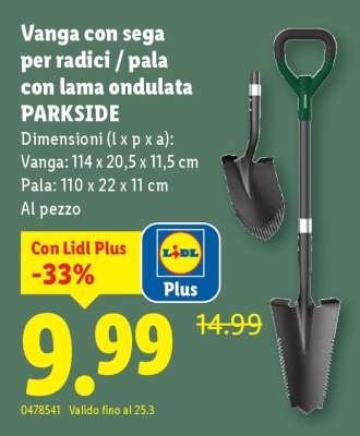 Vanga con sega per radici / pala con lama ondulata PARKSIDE