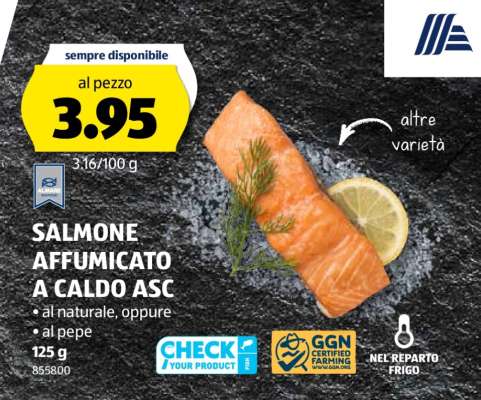 SALMONE AFFUMICATO A CALDO ASC