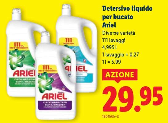 Detersivo liquido per bucato Ariel
