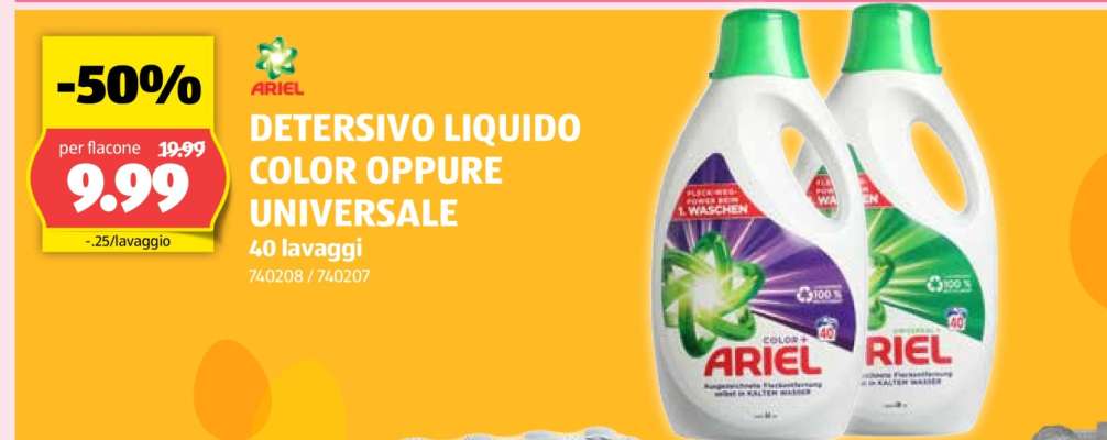 Ariel Detersivo Liquido Color oppure Universale