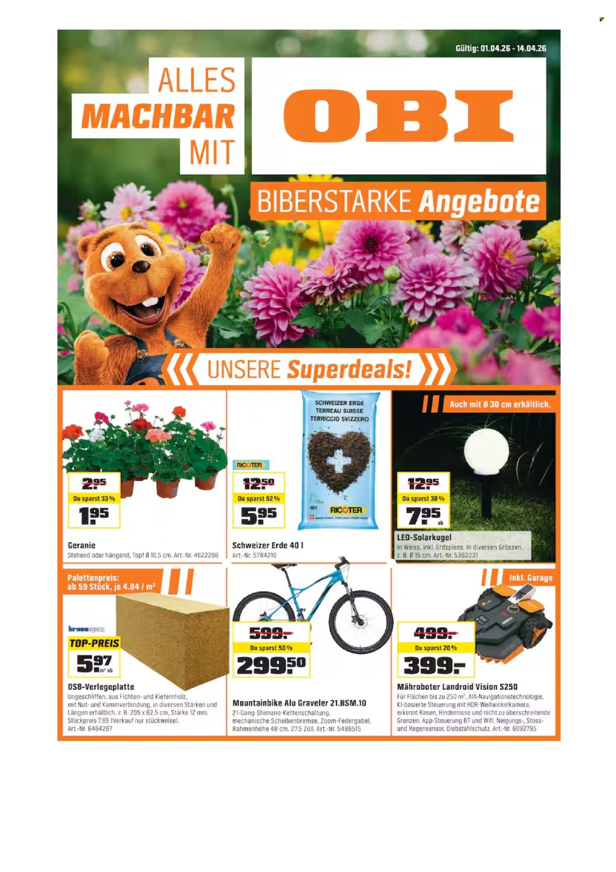 Volantino OBI - 1.4.2026 - 14.4.2026. Pagina 1. Pagina 1