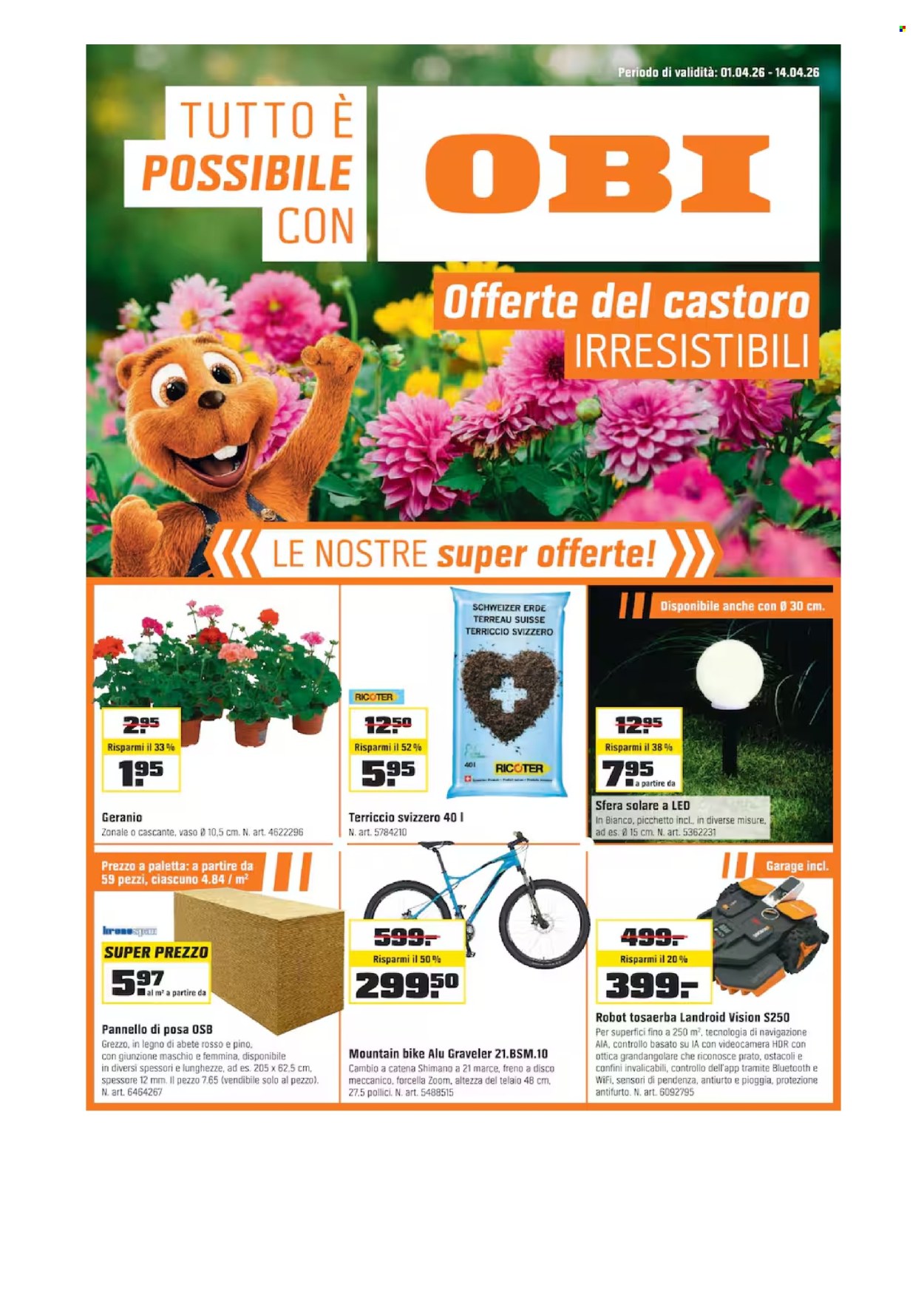Volantino OBI - 1.4.2026 - 14.4.2026. Pagina 1. Pagina 1