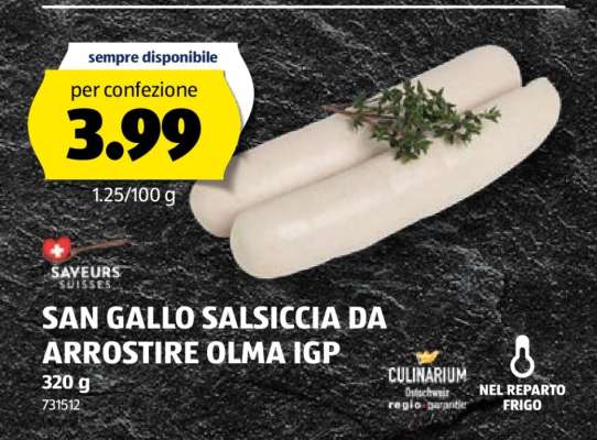 SAN GALLO SALSICCIA DA ARROSTIRE OLMA IGP