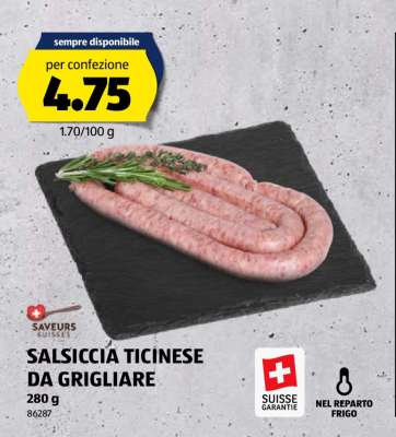 Salsiccia Ticinese da Grigliare