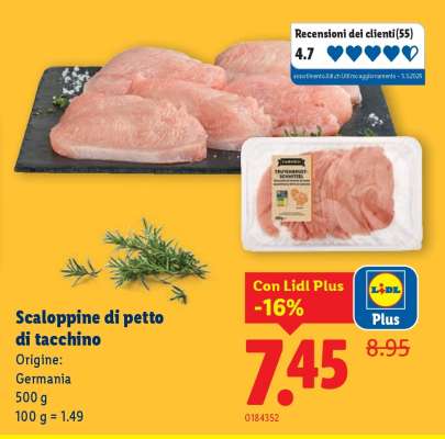 Scaloppine di petto di tacchino