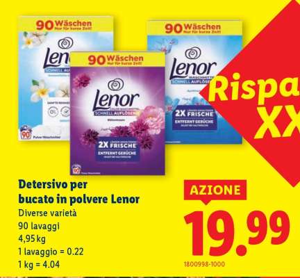 Detersivo per bucato in polvere Lenor