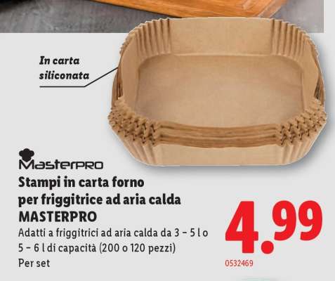 Stampi in carta forno per friggitrice ad aria calda MASTERPRO