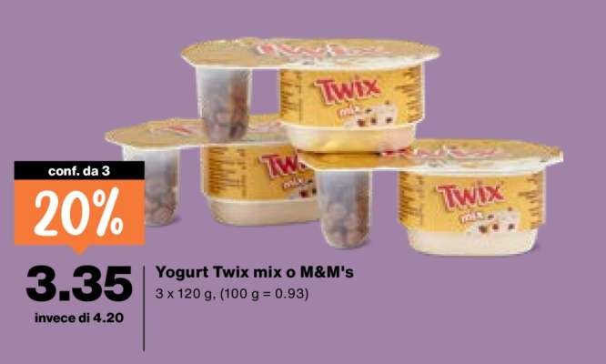 Yogurt Twix mix o M&M's