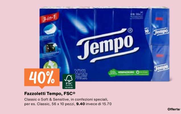 Fazzoletti Tempo, FSC®